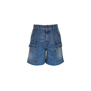 Miu Miu - Sky Blue Denim Bermuda Shorts | Mitchell Stores