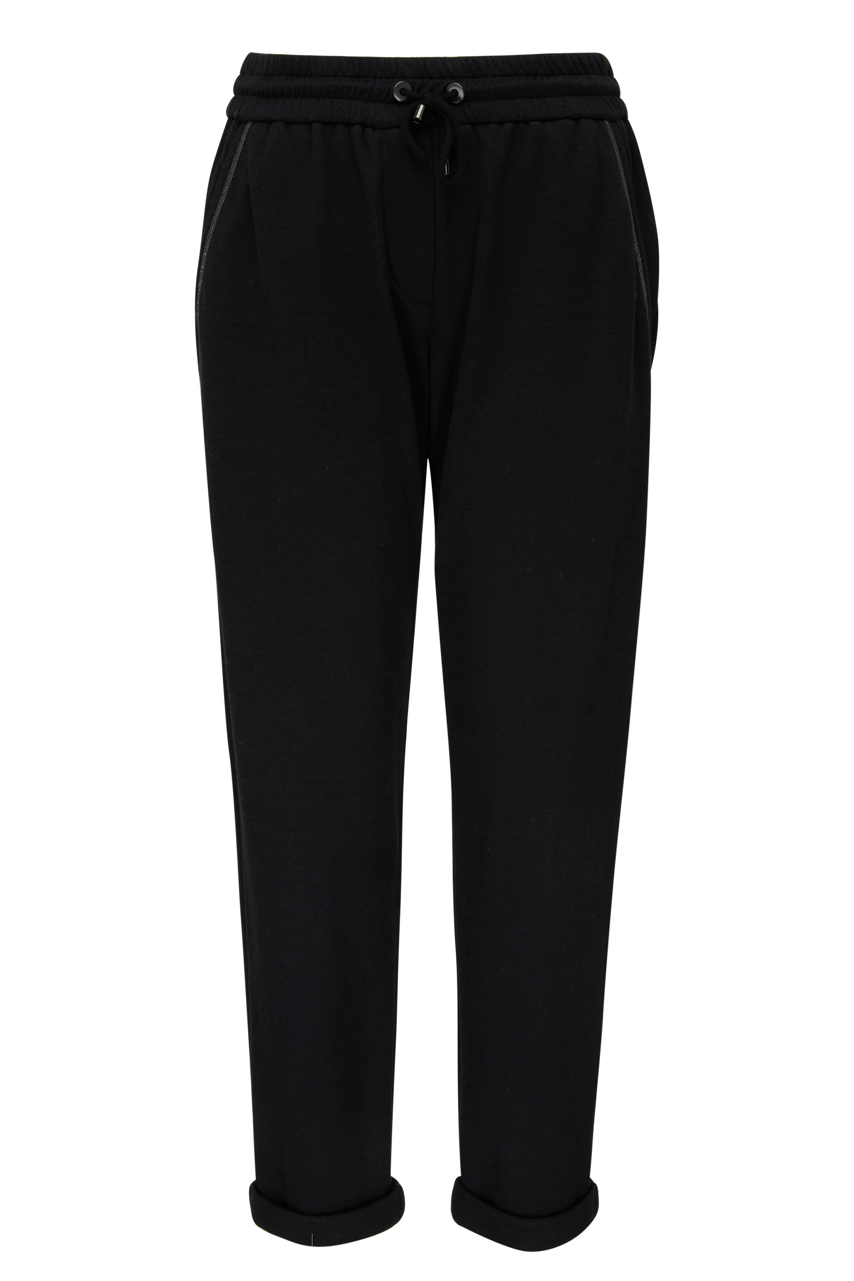 Brunello Cucinelli - Black Cotton & Silk Spa Pant