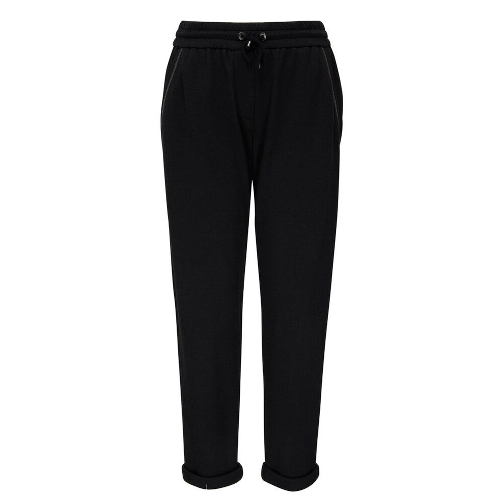 パンツ Brunello Cucinelli Pantalone In Satin Cady Brunello Cucinelli - Cady Iron Satin Front Seam Pant