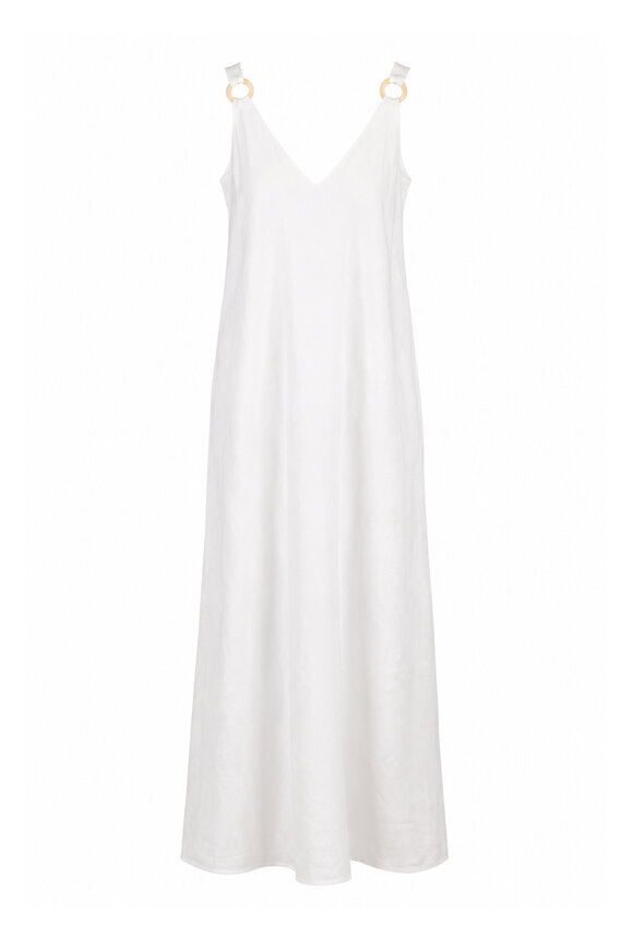 L'Agence Dide White Linen Maxi Dress - view 1