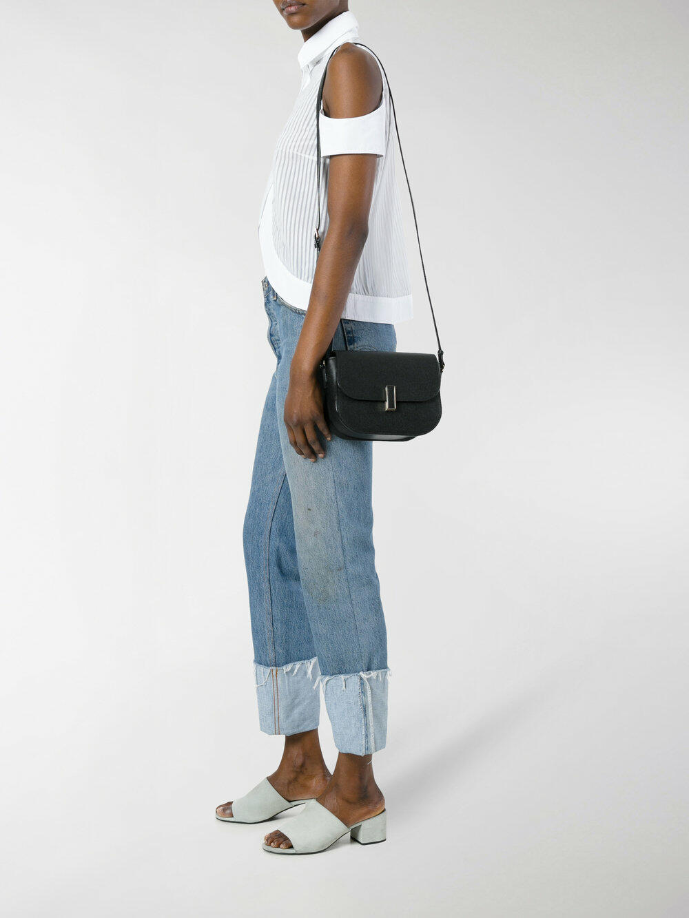 Valextra - Iside Black Leather Crossbody