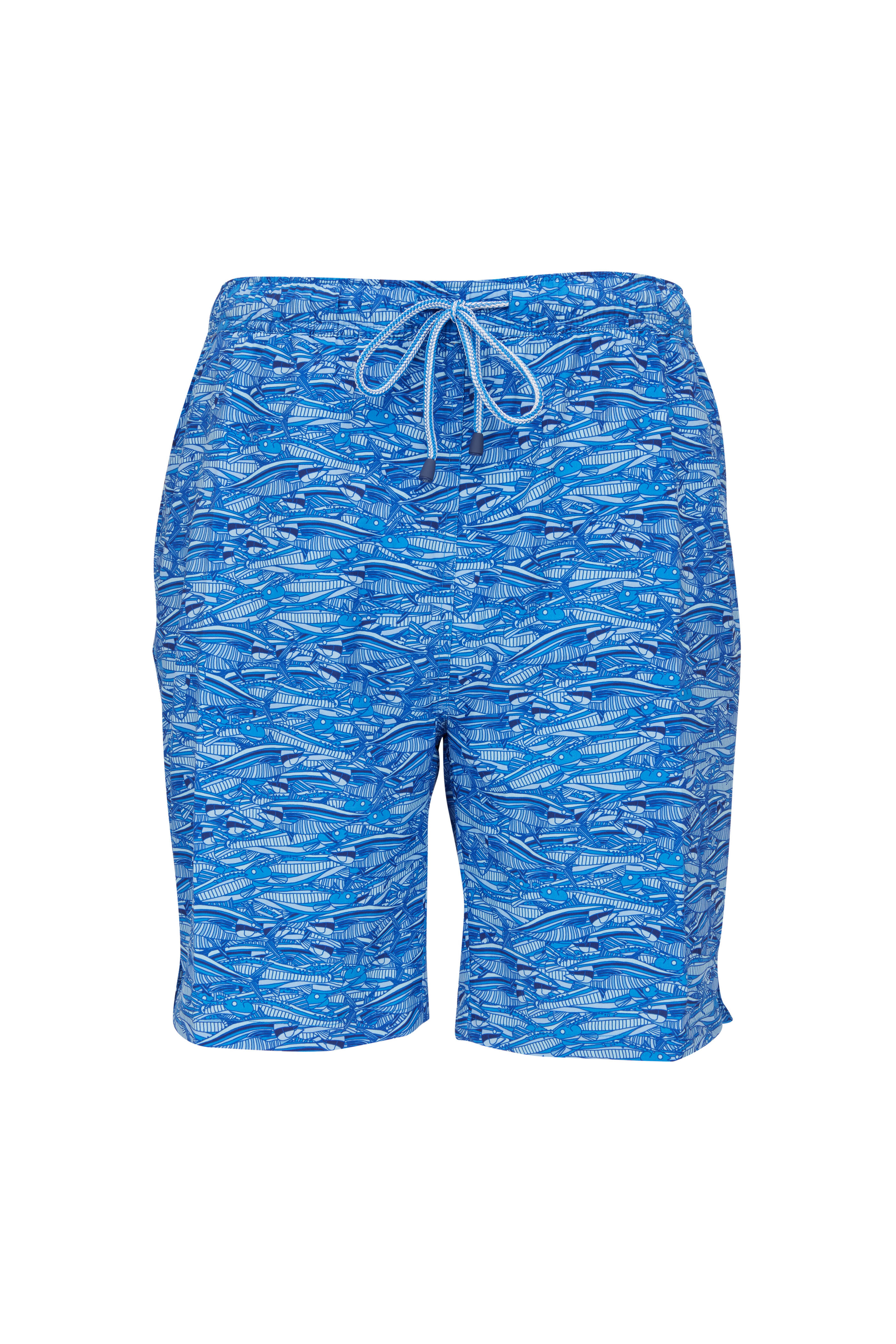 Peter Millar - Blue Feeding Frenzy Swim Trunks | Mitchell Stores