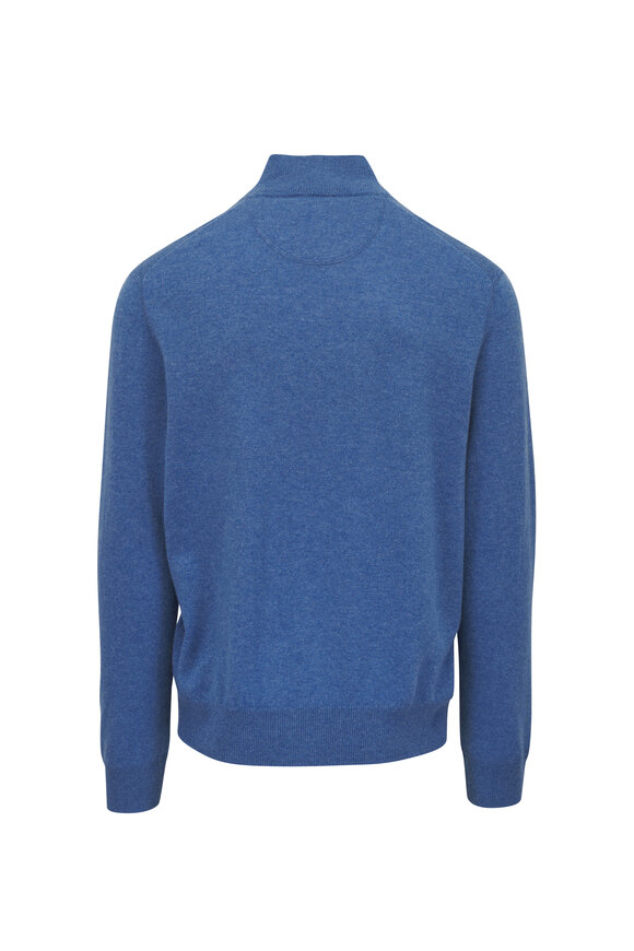 RLX Ralph Lauren Blue Cashmere Quarter Zip Pullover - view 2