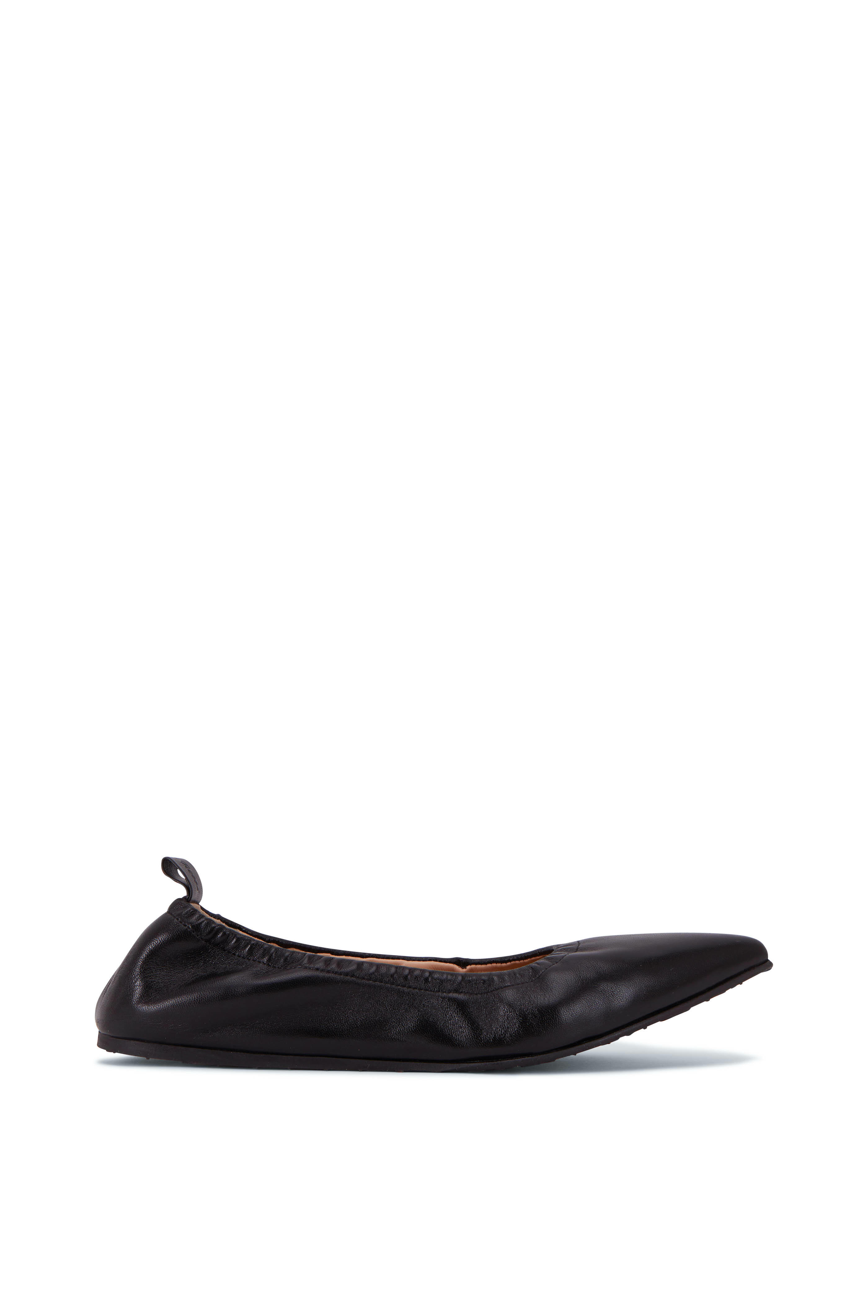Gianvito Rossi - Alina Black Leather Pointed Ballet Flat