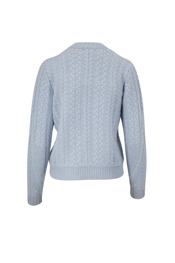 Kinross - Light Blue Luxe Cashmere Cable Knit Sweater