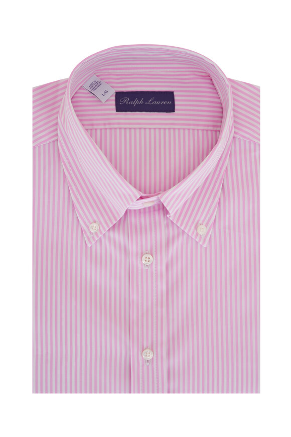 Ralph Lauren Purple Label - Cameron Pink & White Striped Sport Shirt