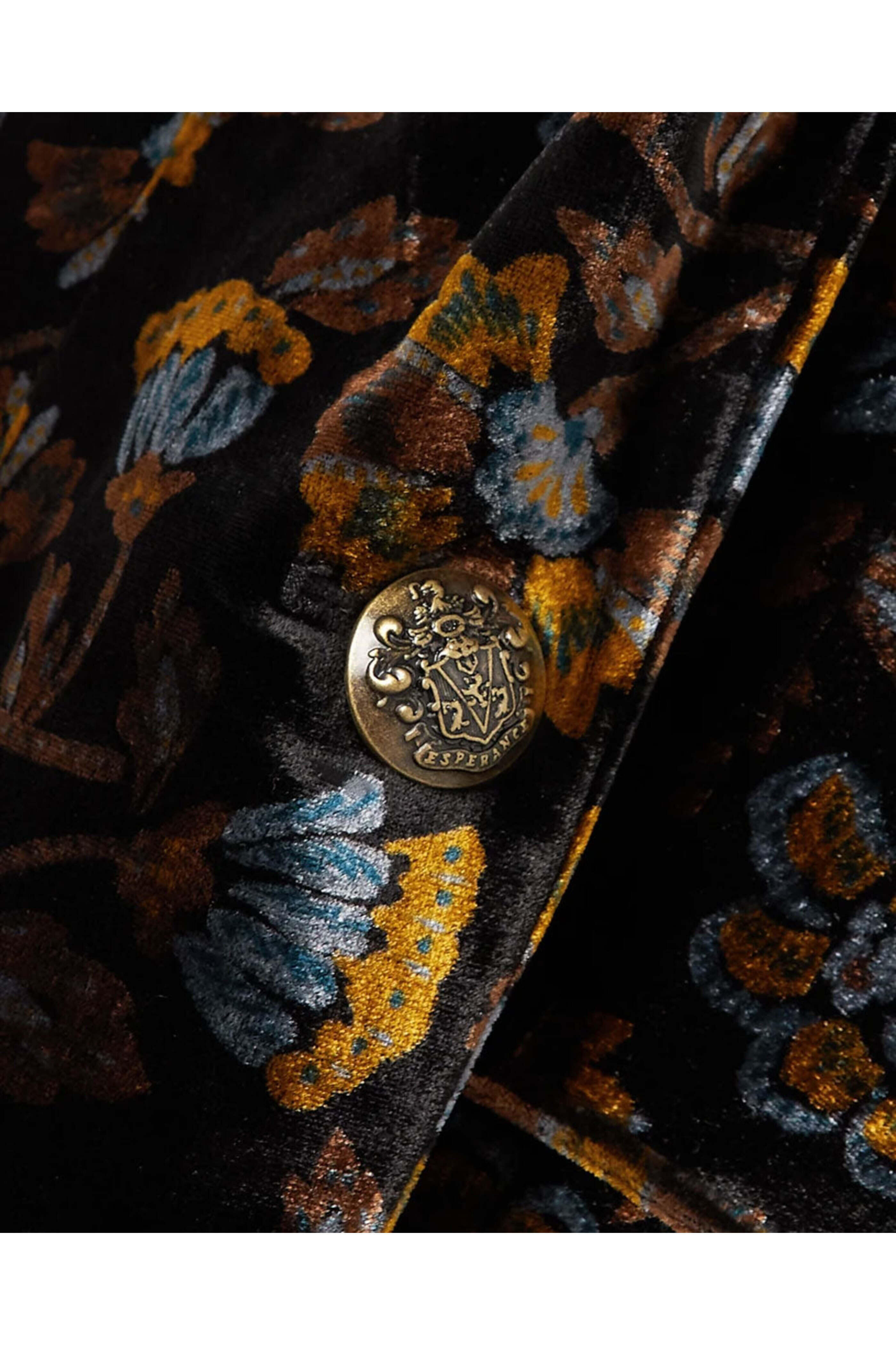 Veronica Beard - Black Velvet Jacquard Long and Lean Dickey Jacket