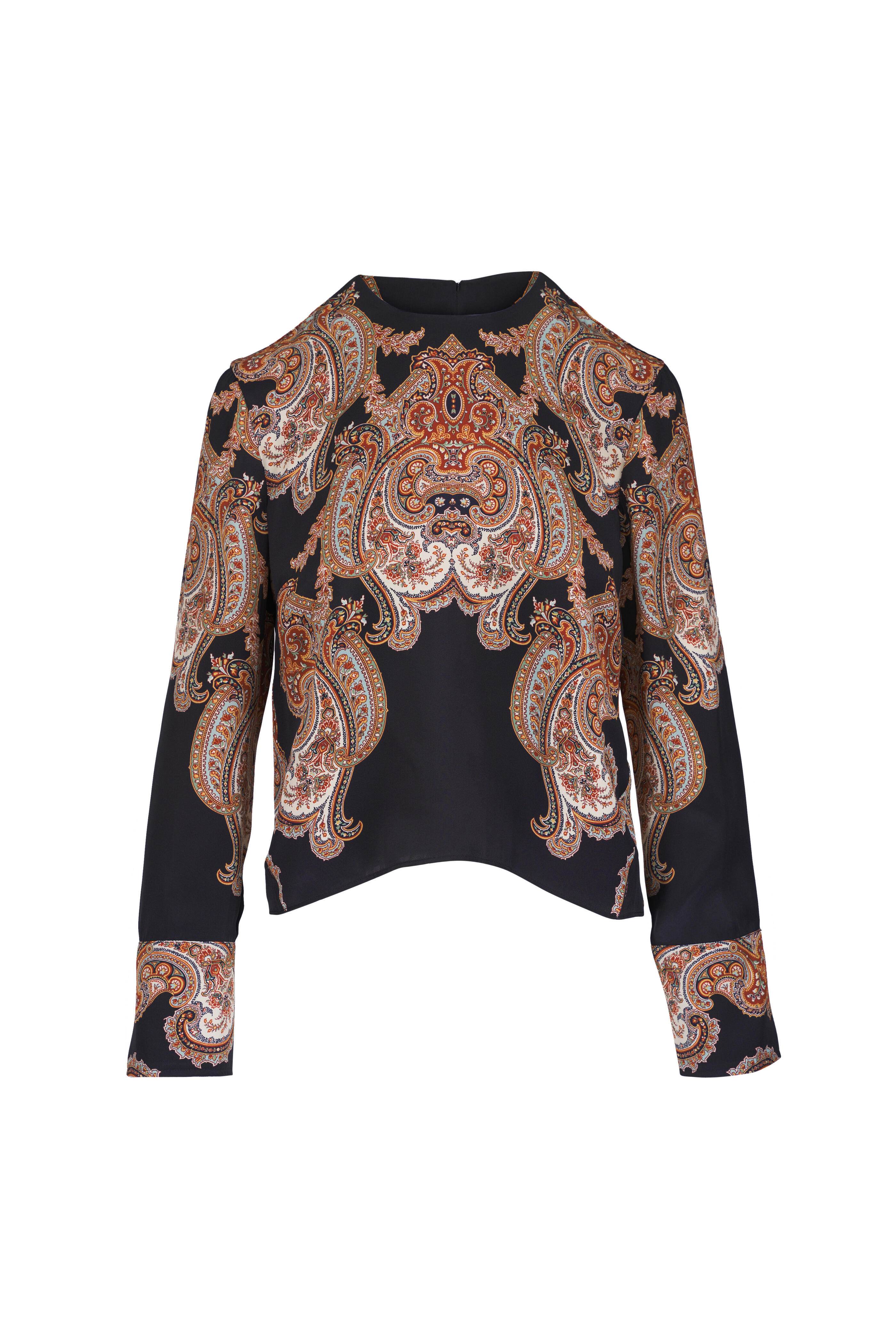 Veronica Beard - Karisse Black Paisley Print Blouse