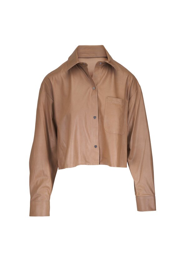 TWP Little Big Joe Olive Gray Leather Shirt