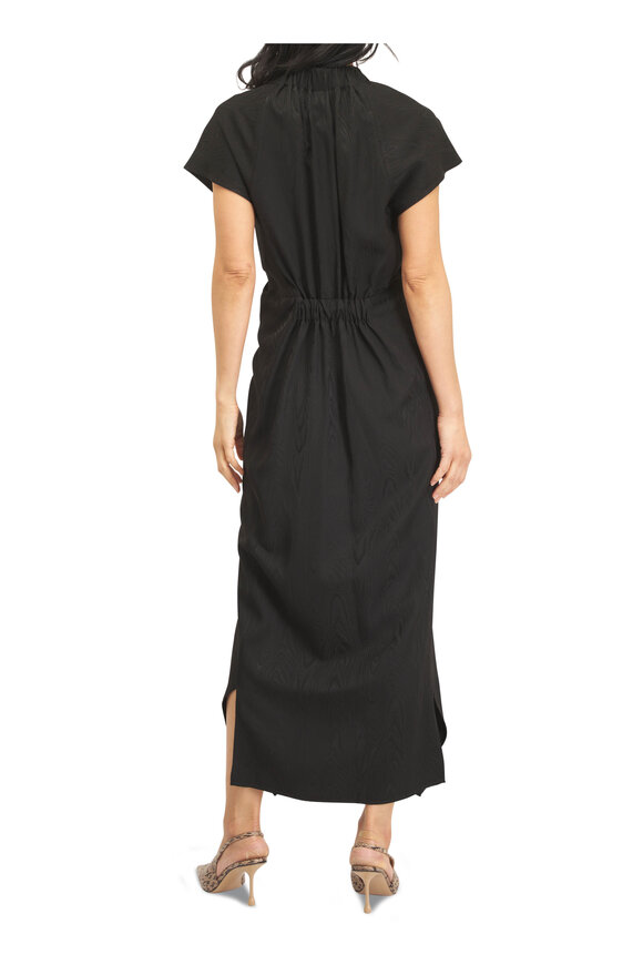Zero + Maria Cornejo Stella Black Moire Ruched Dress - view 4