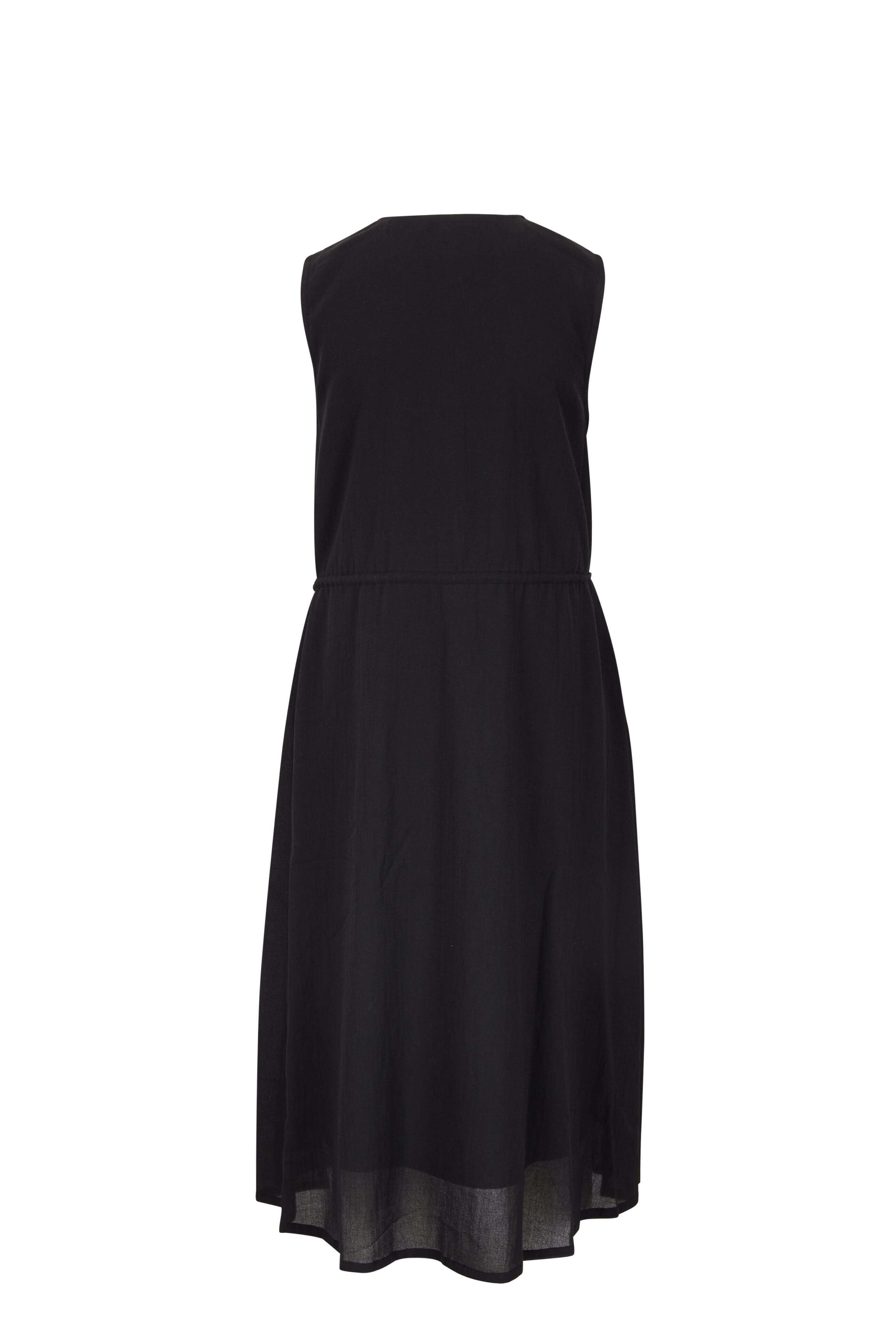 Vince - Black Lightweight Crinkle Sleeveless Dress