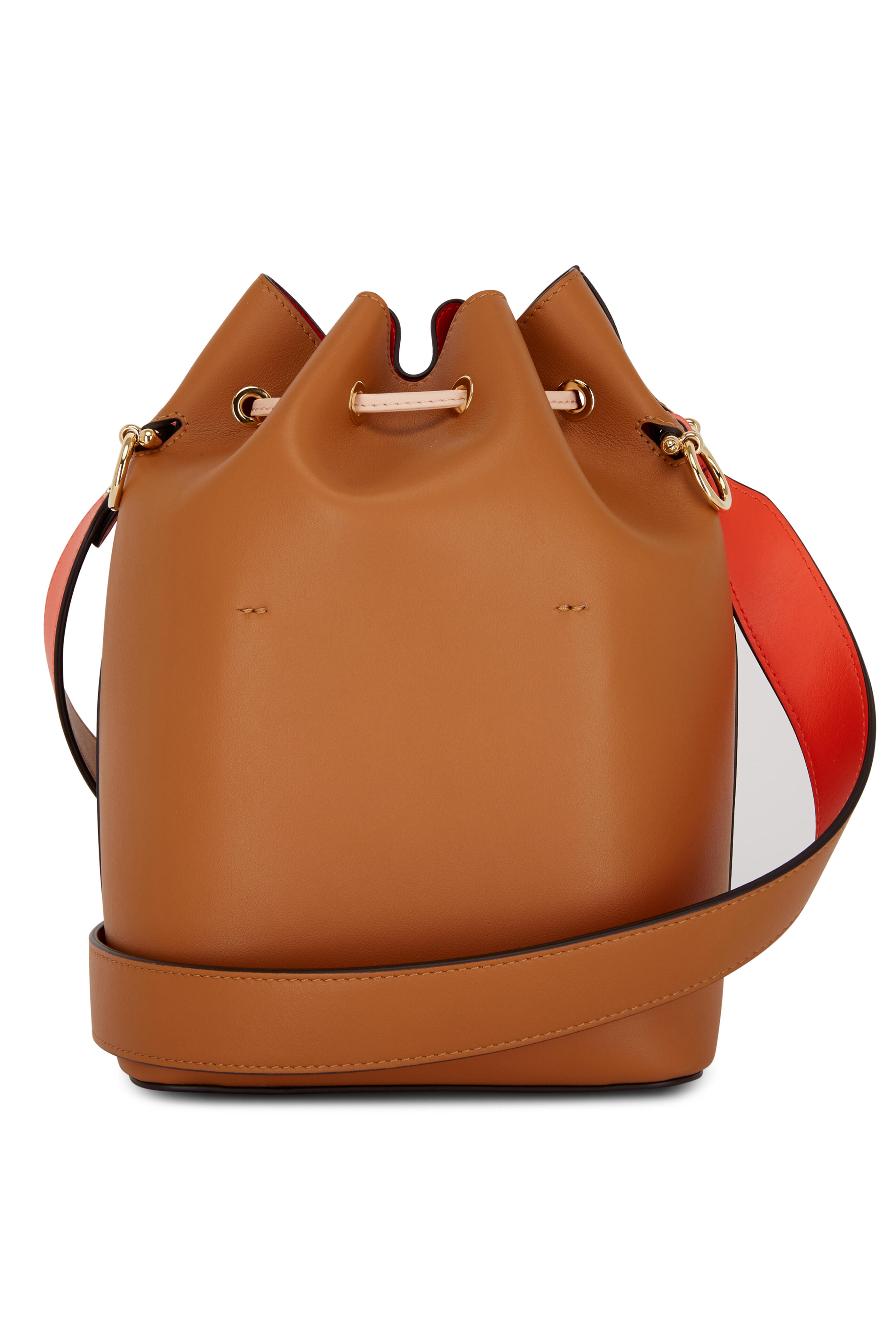 Fendi - Mon Tresor Brown Logo Embossed Grande Bucket Bag