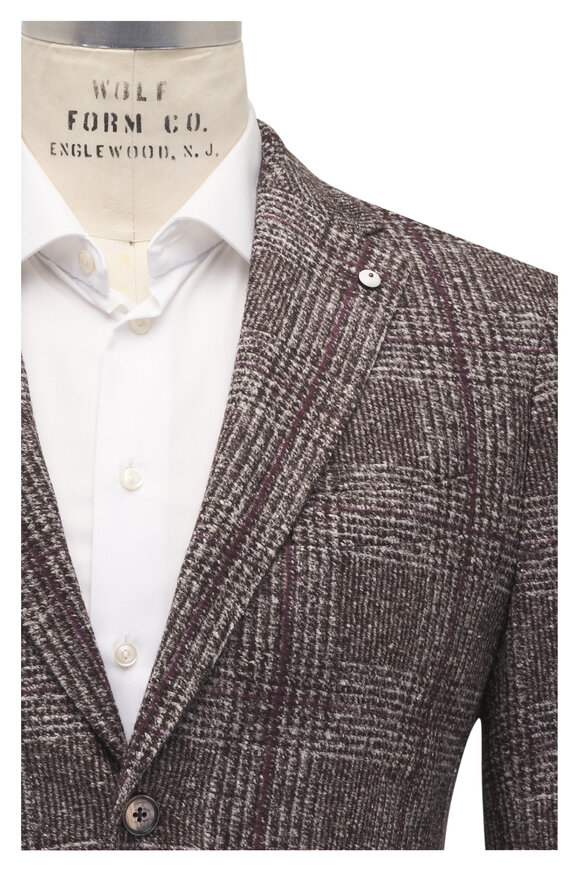 L.B.M. 1911 Brown & White Plaid Sportcoat - view 4