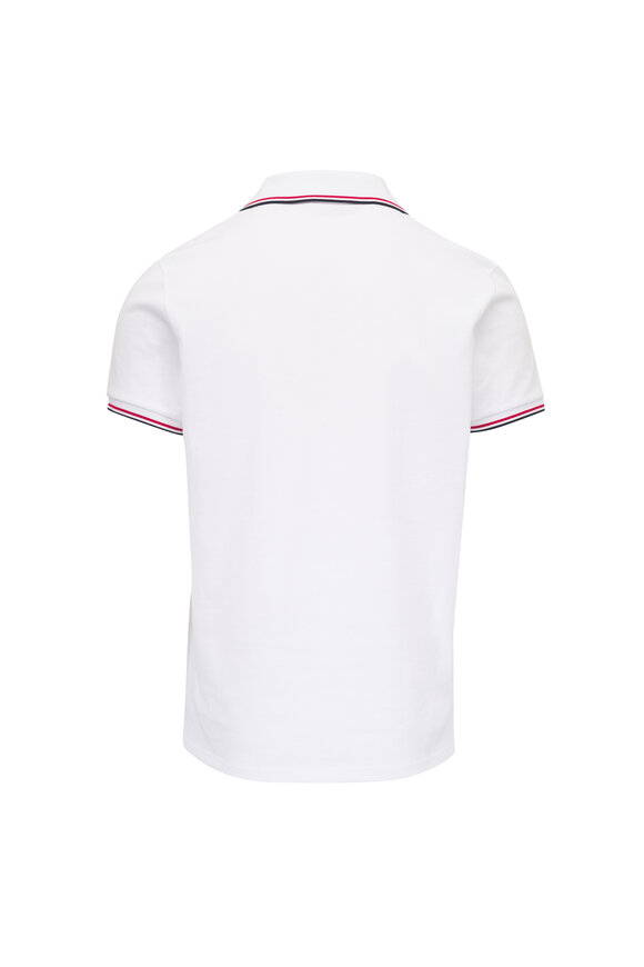 Moncler White Cotton Pique Tipped Polo - view 3