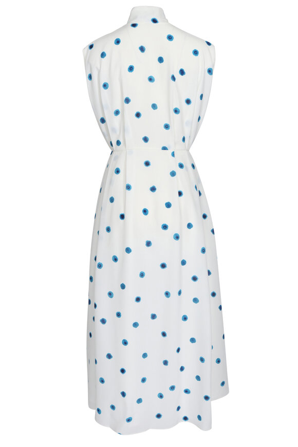 Edeline Lee Silla White & Blue Midi Dress - view 2