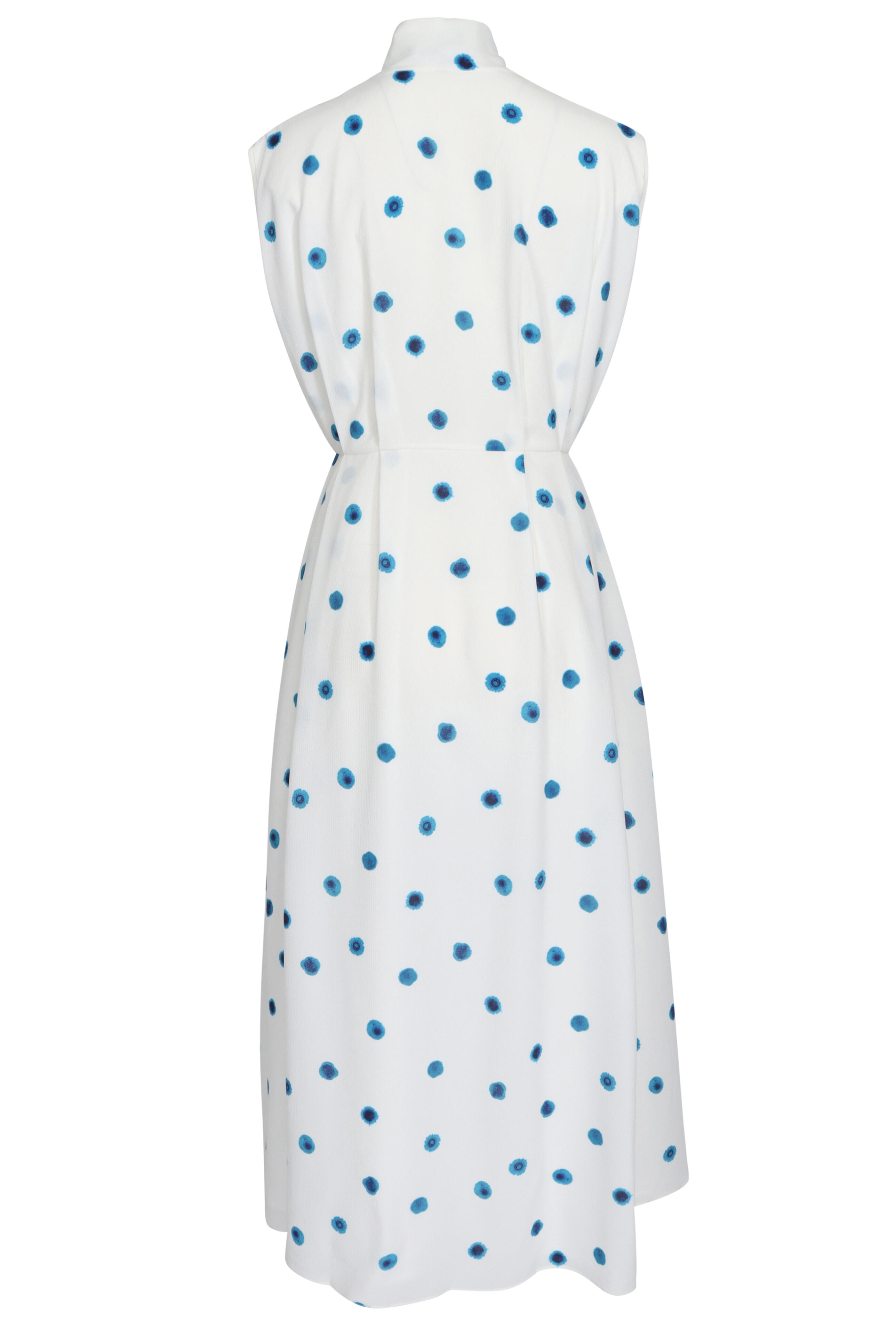 Edeline Lee - Silla White & Blue Midi Dress