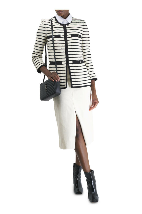 Veronica Beard - Foster Ivory & Black Stripe Dickey Jacket