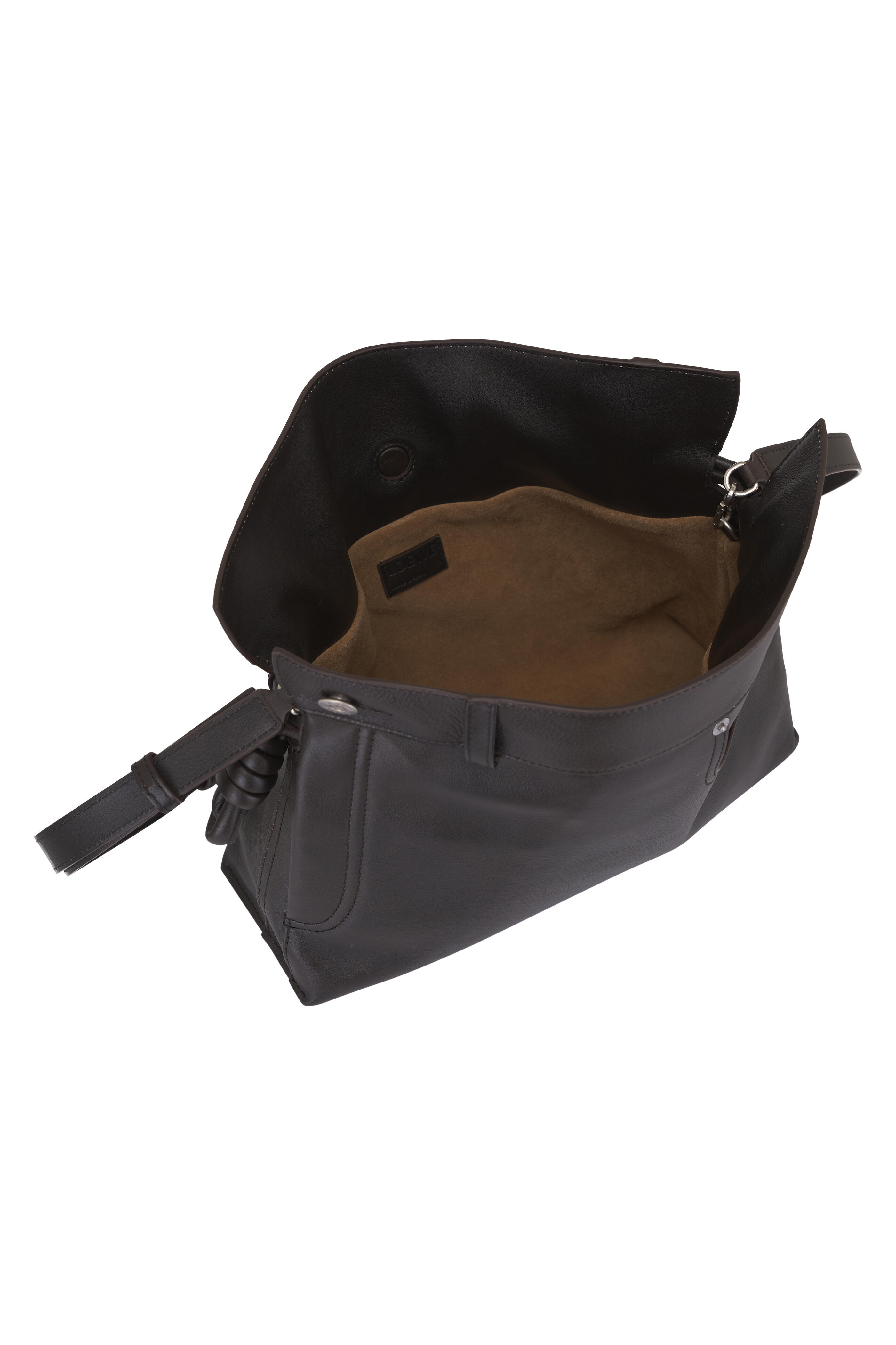 Loewe - Medium Panta Flamenco Dark Brown Leather Clutch