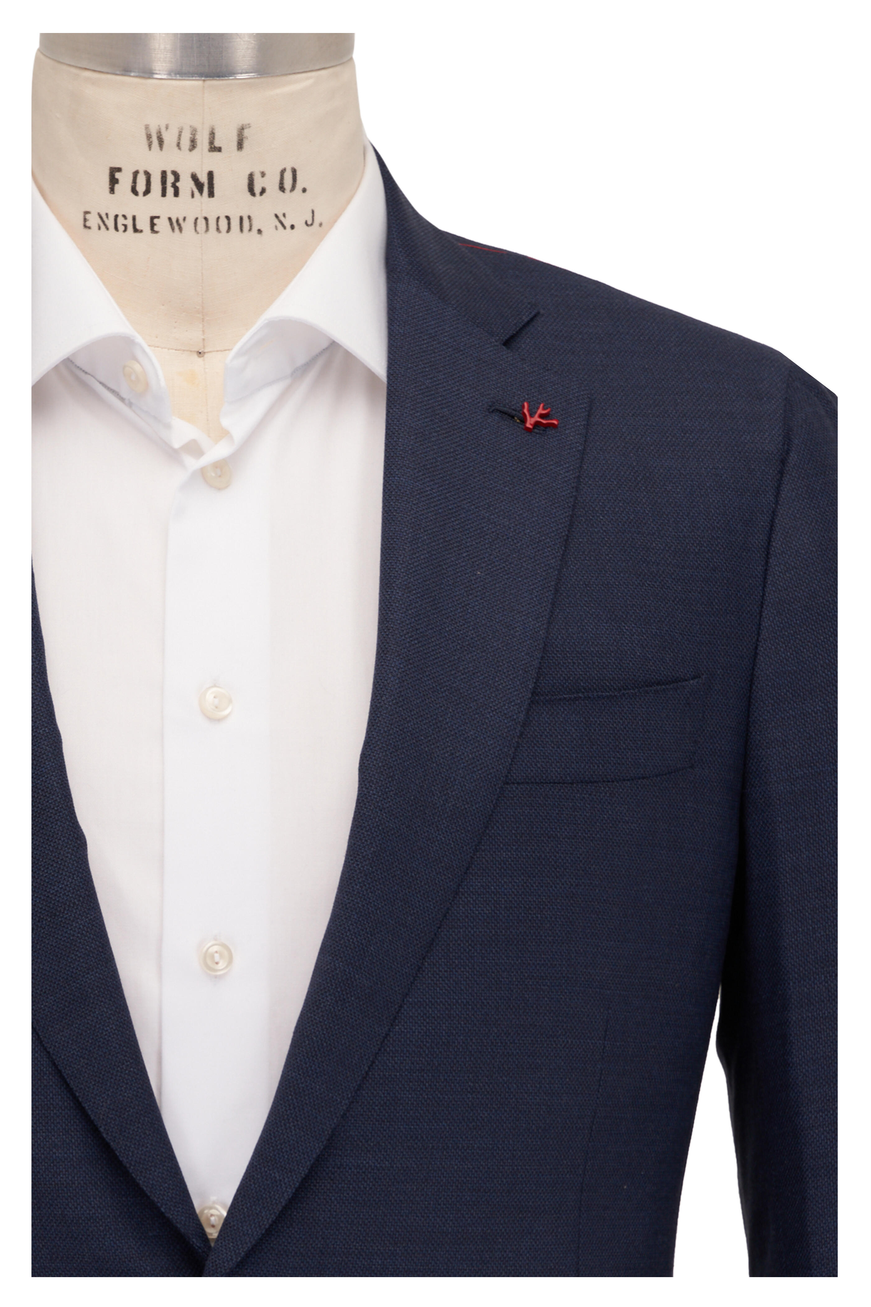 Isaia - Slate Blue Tic 160s Wool Suit | Mitchell Stores