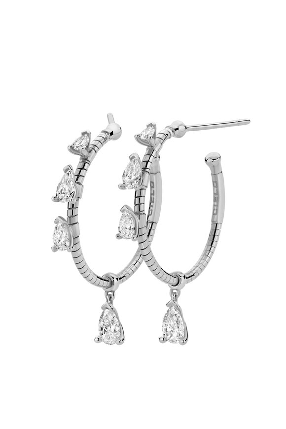 Mattia Cielo 18k White Gold Rugiada Diamond Drop Earring
