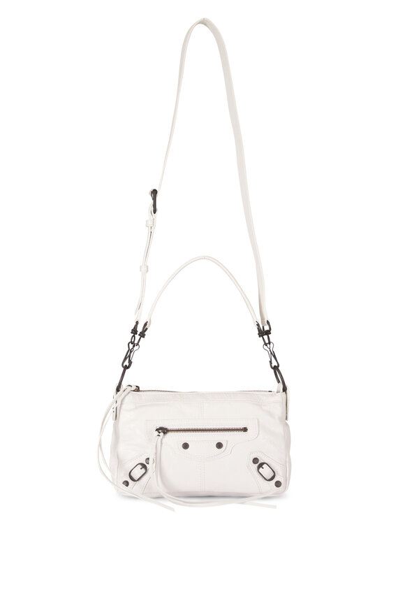 Balenciaga Mini Le City Moto Optic White Leather Shoulder Bag - view 1