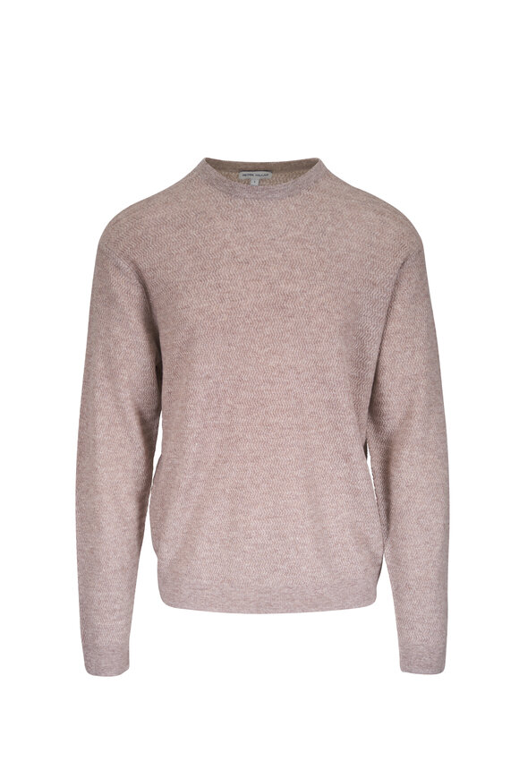 Peter Millar Crosswinds Taupe Textured Crewneck Sweater - view 1