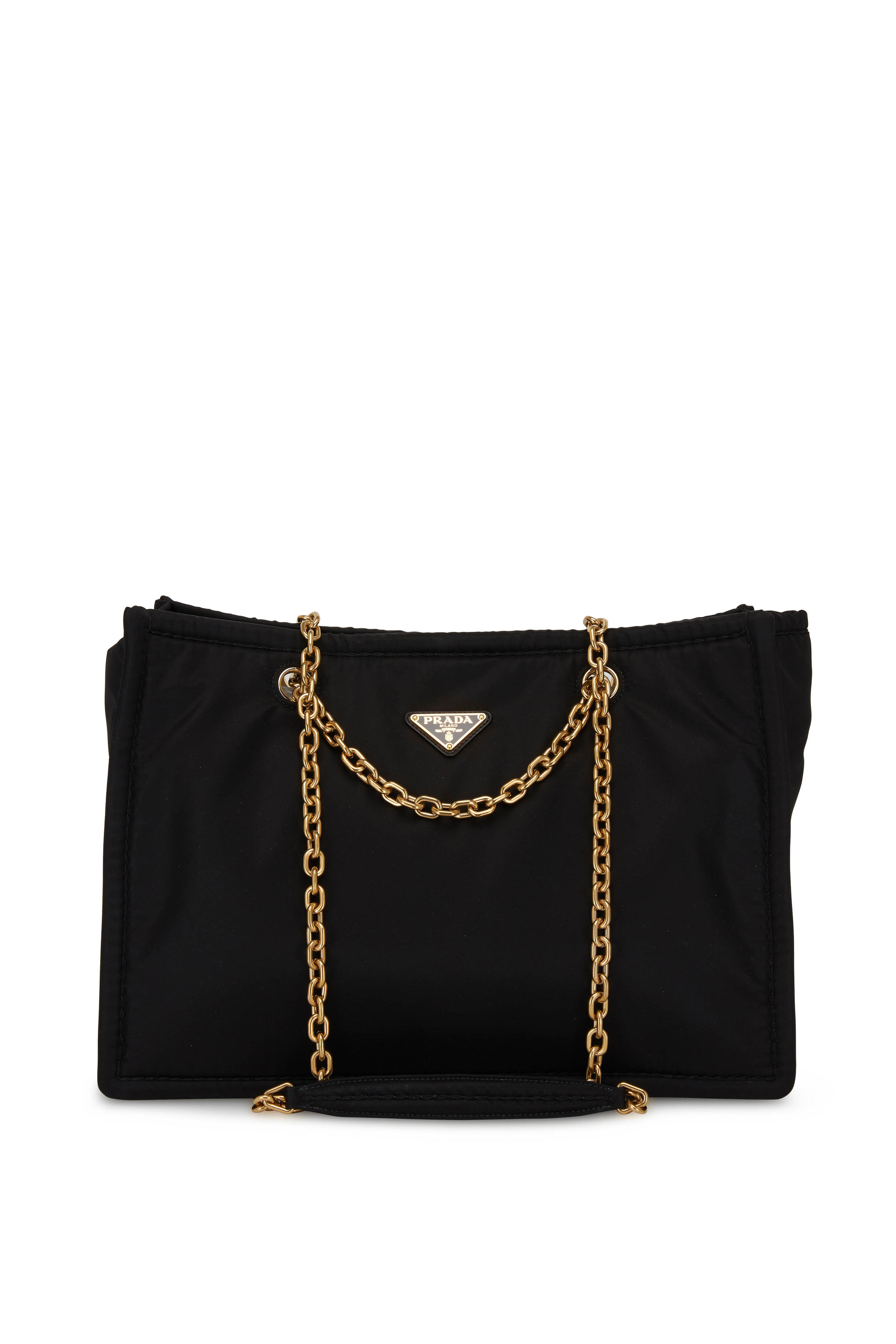 Prada - Black Tessuto Chain Strap Shoulder Bag | Mitchell Stores