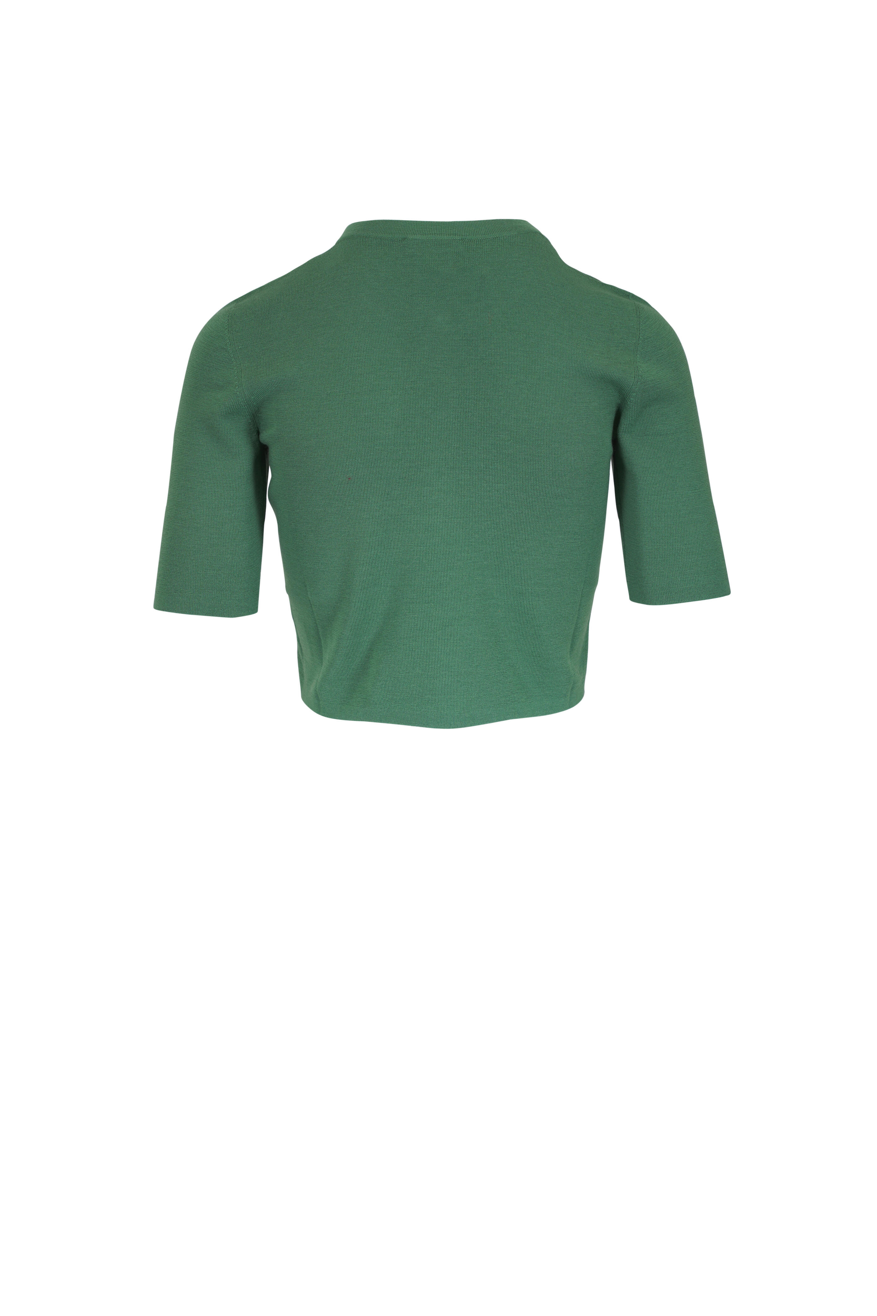 Akris Punto - Green Merino Wool Cropped Cardigan
