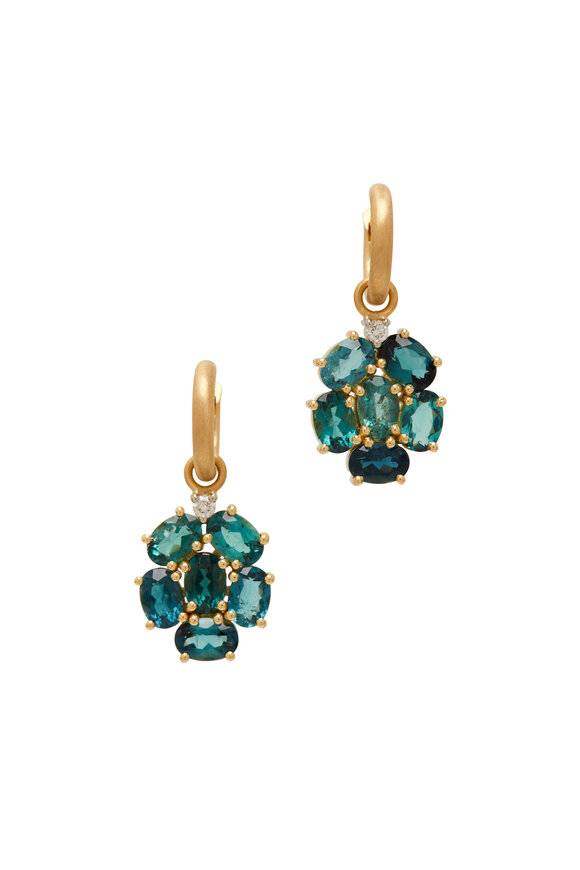 Irene Neuwirth - Gemmy Gem Indigo & Diamond Earrings