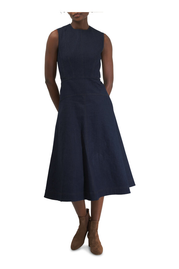 Veronica Beard - Karrigan Midnight Denim Midi Dress