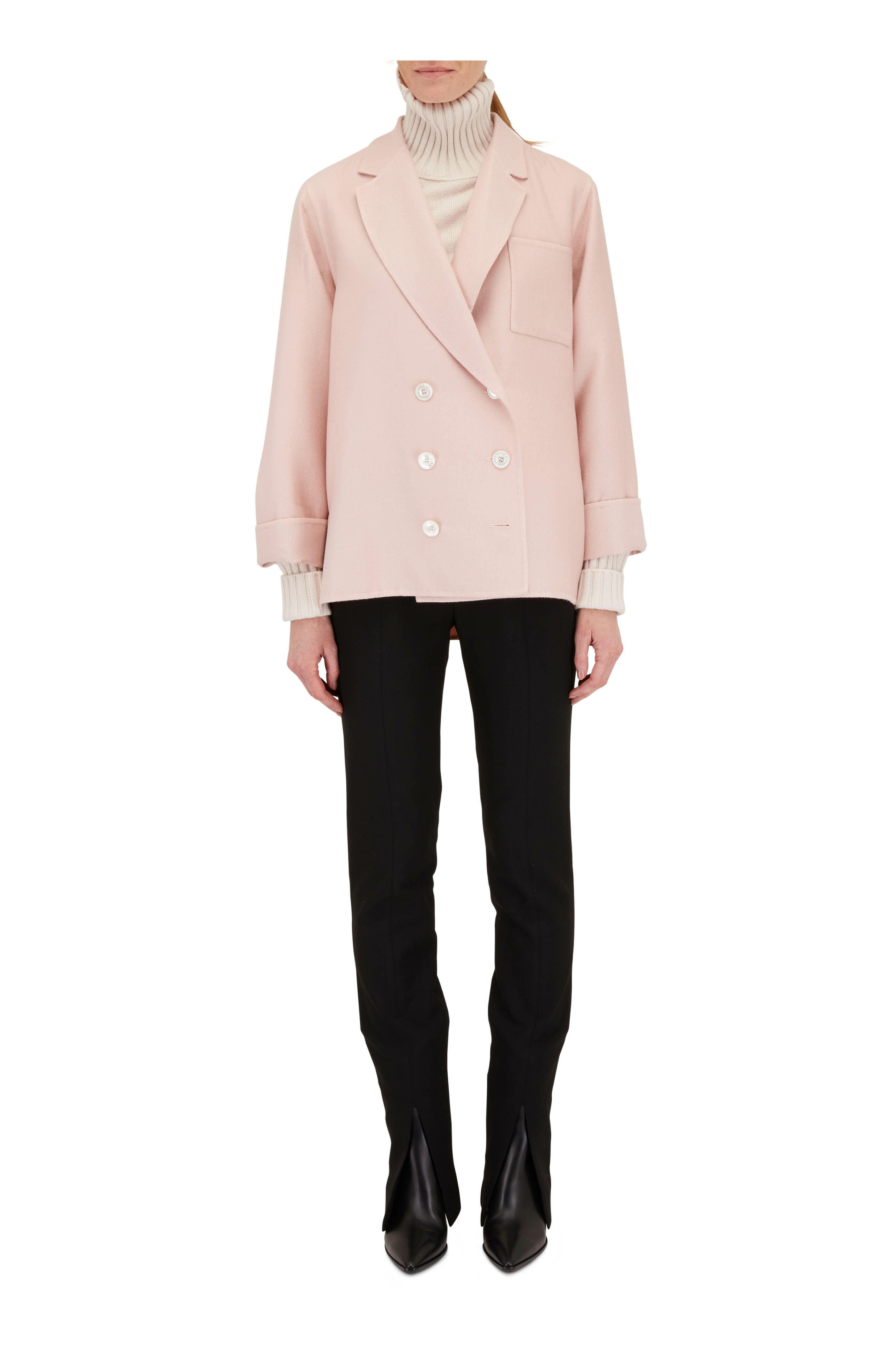 Kiton - Pink Loose Double-Breasted Cashmere Jacket