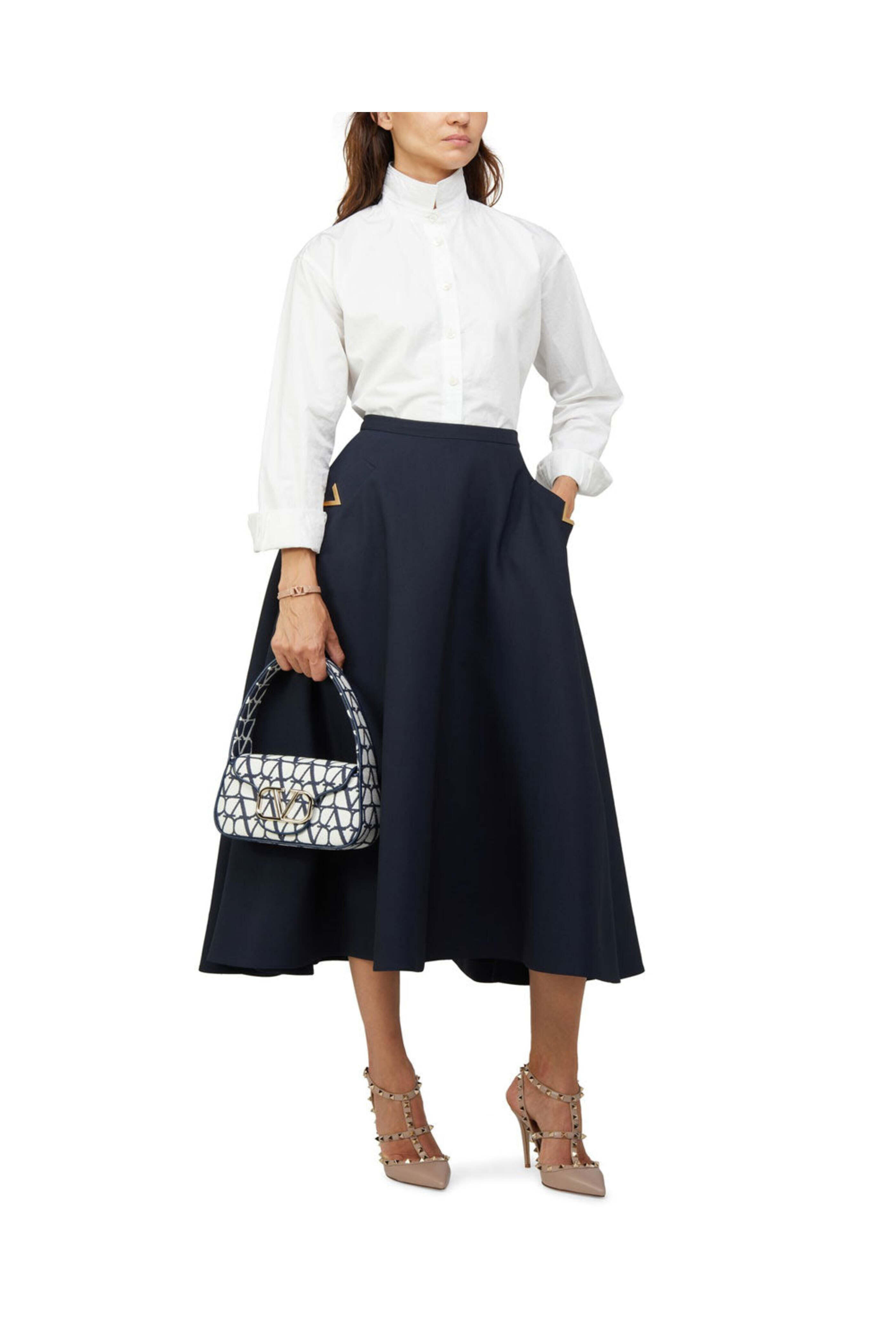 Valentino Garavani - Smal Loco Toile Iconographe Hobo in Blue & White