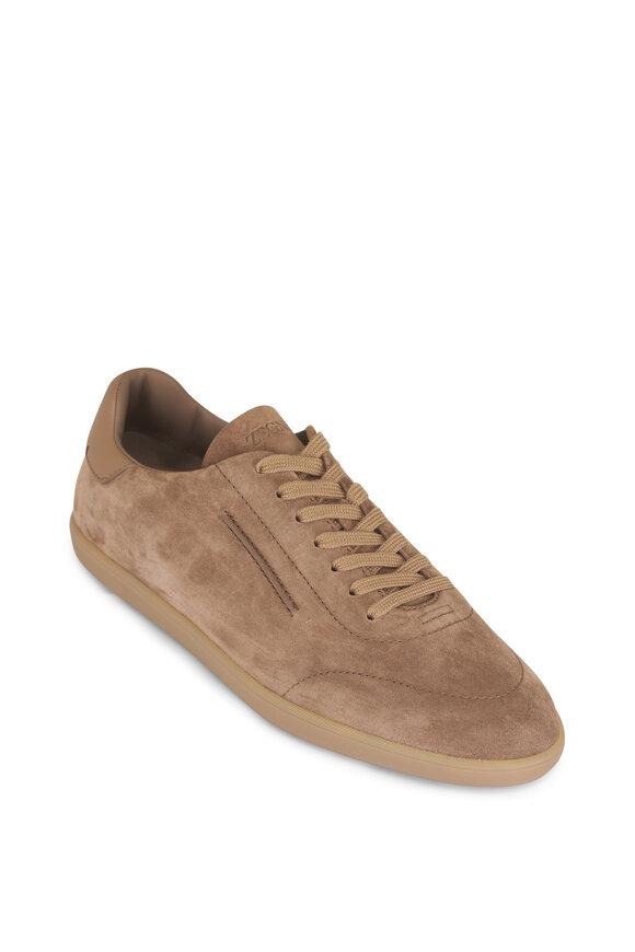 Zegna Beige Suede Low Top Sneaker - view 1