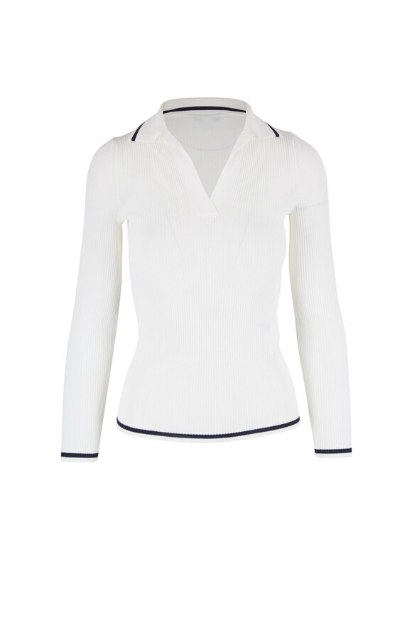 Max Mara - Andorra White Ribbed Knit Top