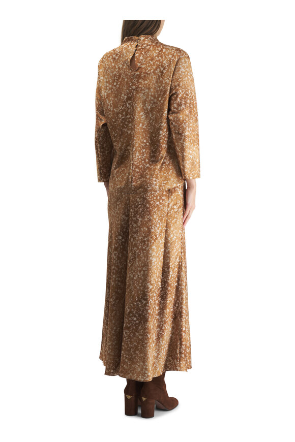 Lafayette 148 New York - Bias Cut Camel Flared Silk Maxi Skirt 