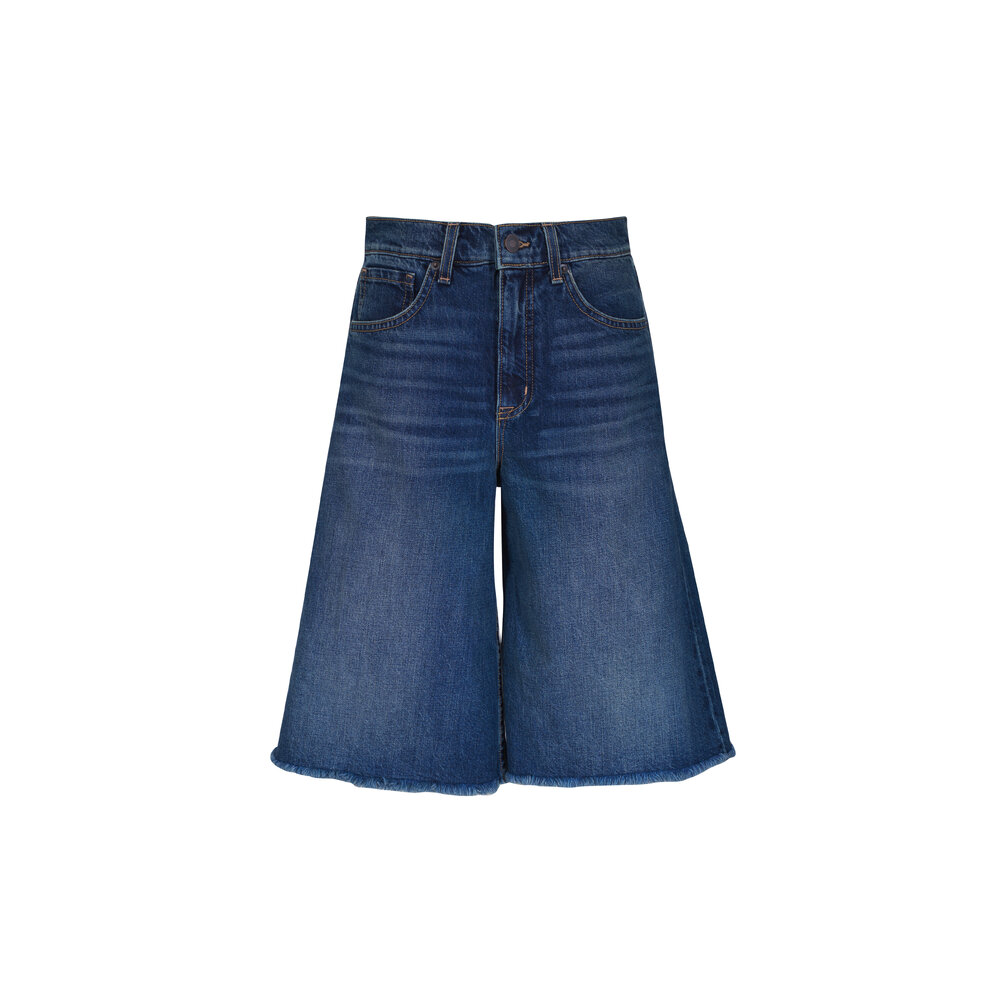 Nili Lotan - Alona Frayed Denim Bermuda Shorts | Mitchell Stores