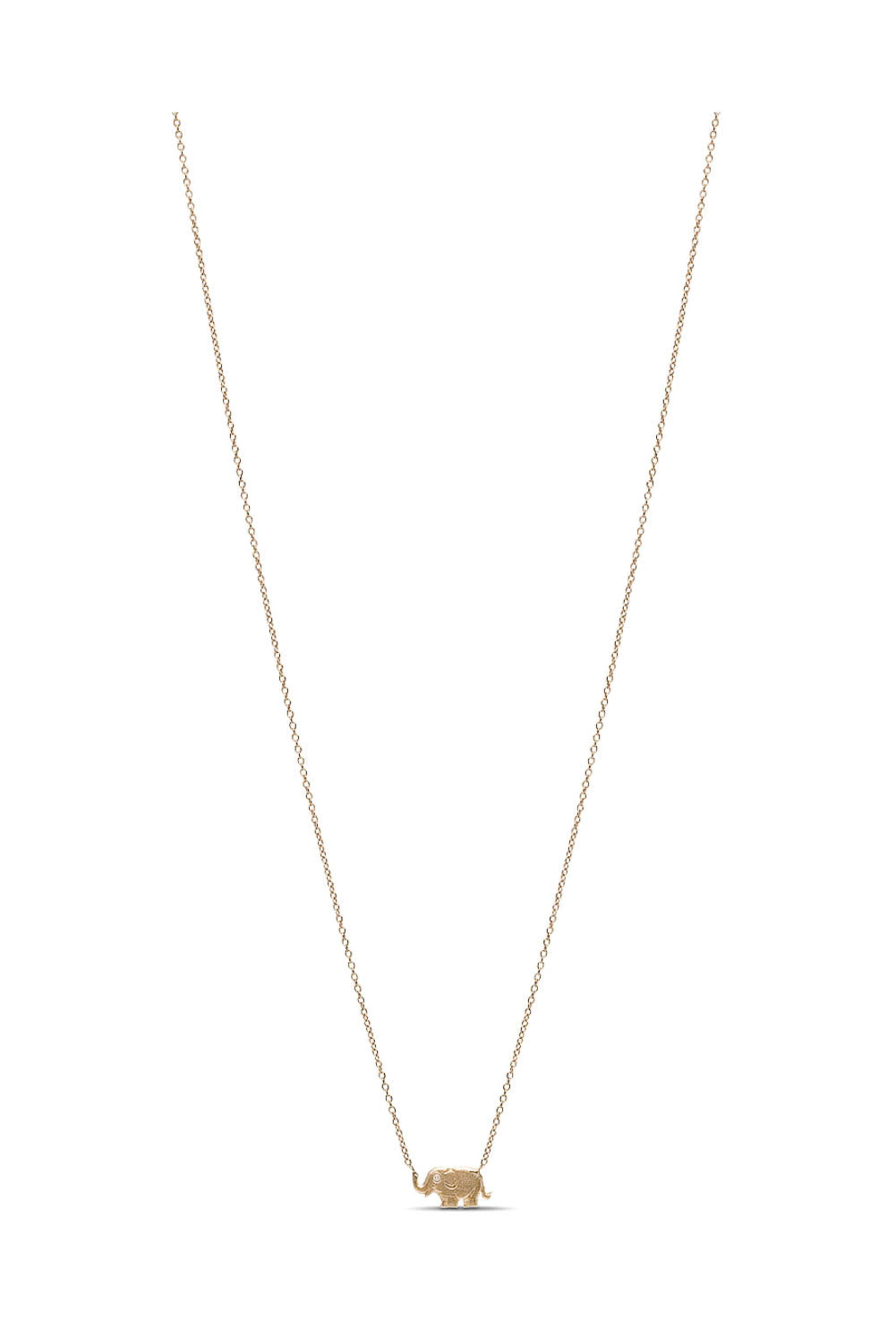 Victoria Cunningham Jewelry - Yellow Gold Diamond Elephant Pendant Necklace