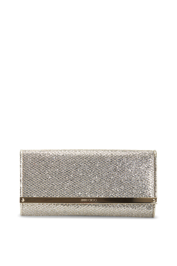 Jimmy Choo - Milla Champagne Glitter Large Flap Wallet