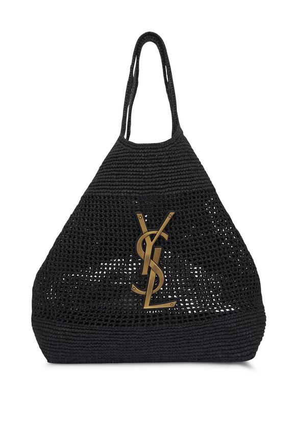 Saint Laurent Icare Black Raffia Maxi Tote
