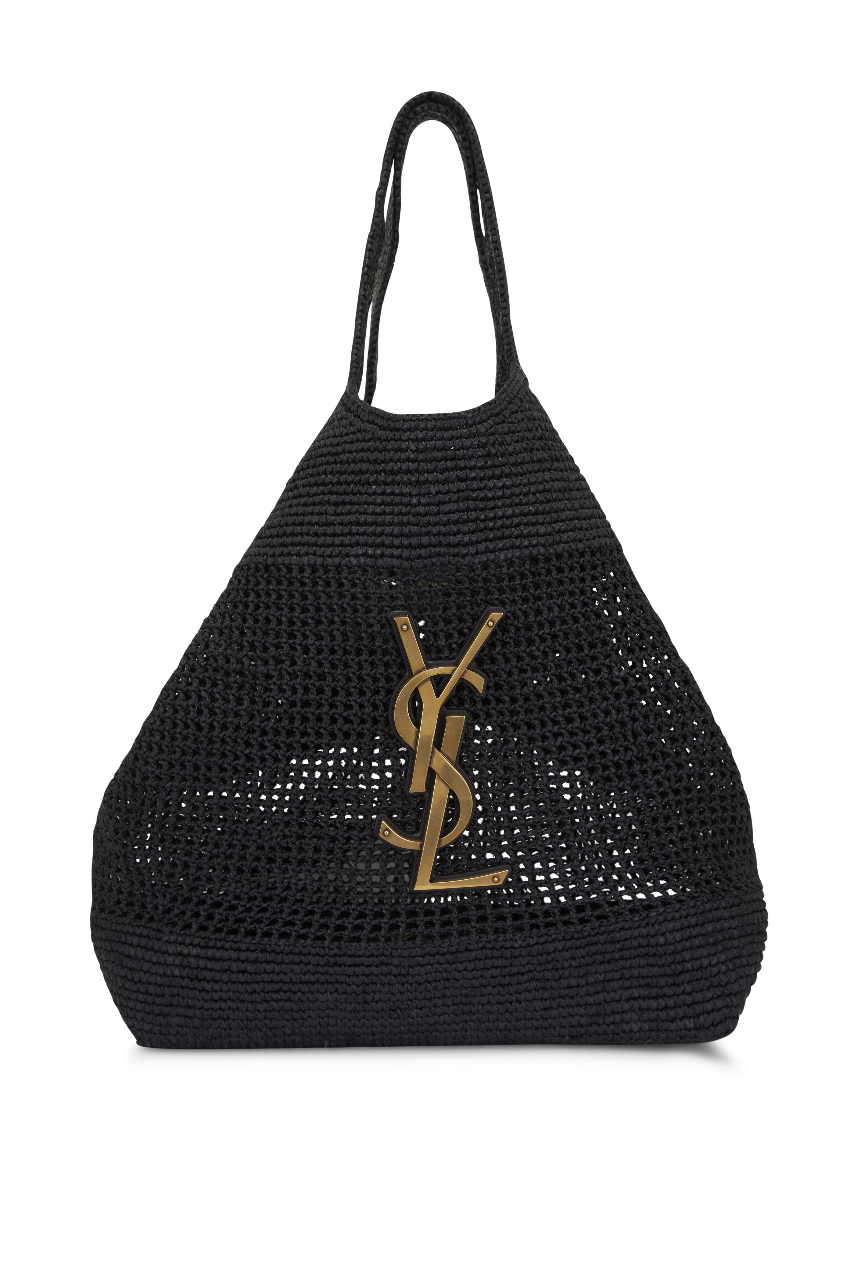 Saint Laurent - Icare Black Raffia Maxi Tote