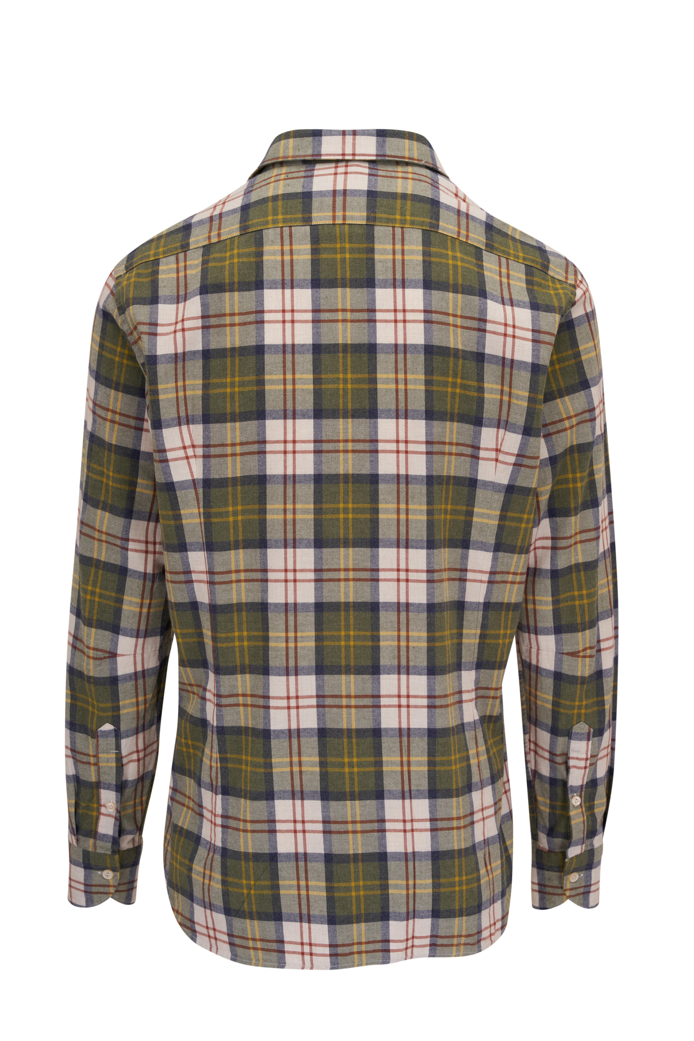 Tintoria - Olive & Yellow Plaid Flannel Sport Shirt