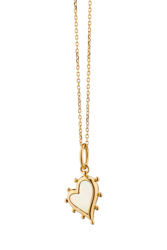 Monica Rich Kosann 18k Yellow Gold Mother of Pearl Heart Necklace - view 1