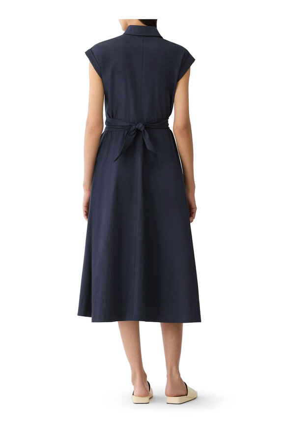 Lafayette 148 New York Ink Organic Cotton Poplin Wrap Shirtdress - view 3