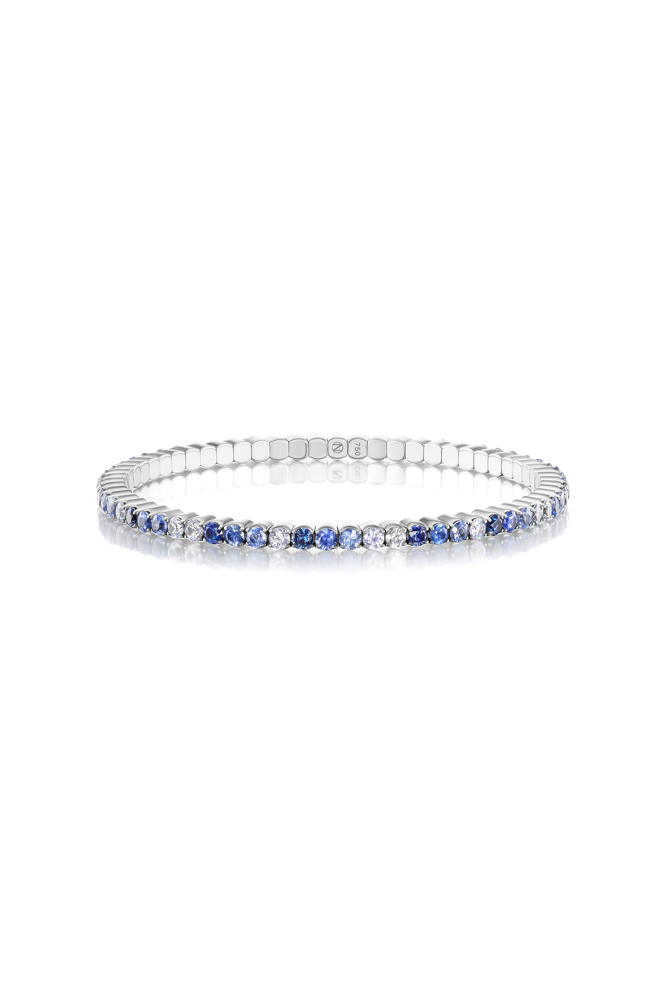 Nam Cho - 18k Multi Shade Blue Sapphire Stretch Bracelet - view 1