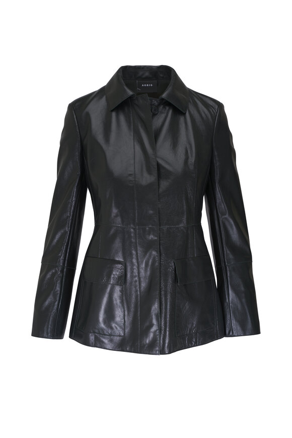 Akris - Whisper Kale Lacquer Leather Jacket 