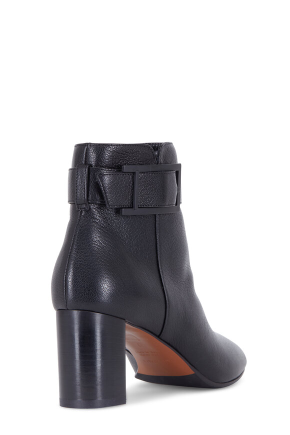 Aquatalia Vanie Black Weatherproof Leather Ankle Boot 60mm