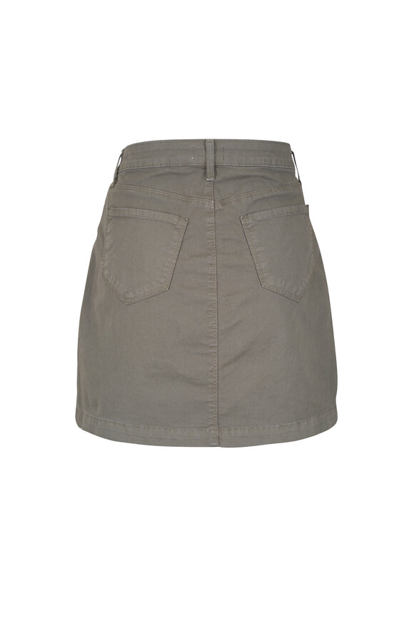 L'Agence Dora Olive Stretch Cotton Mini Skirt - view 3