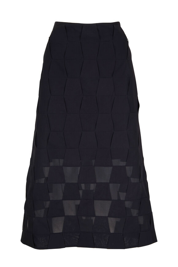 Akris - Black Mirrored Trapezoid Long Skirt