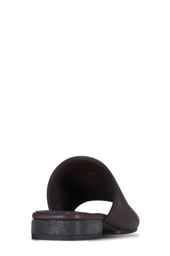 Brunello Cucinelli Cocoa Leather Riding Mule, 20mm - view 4