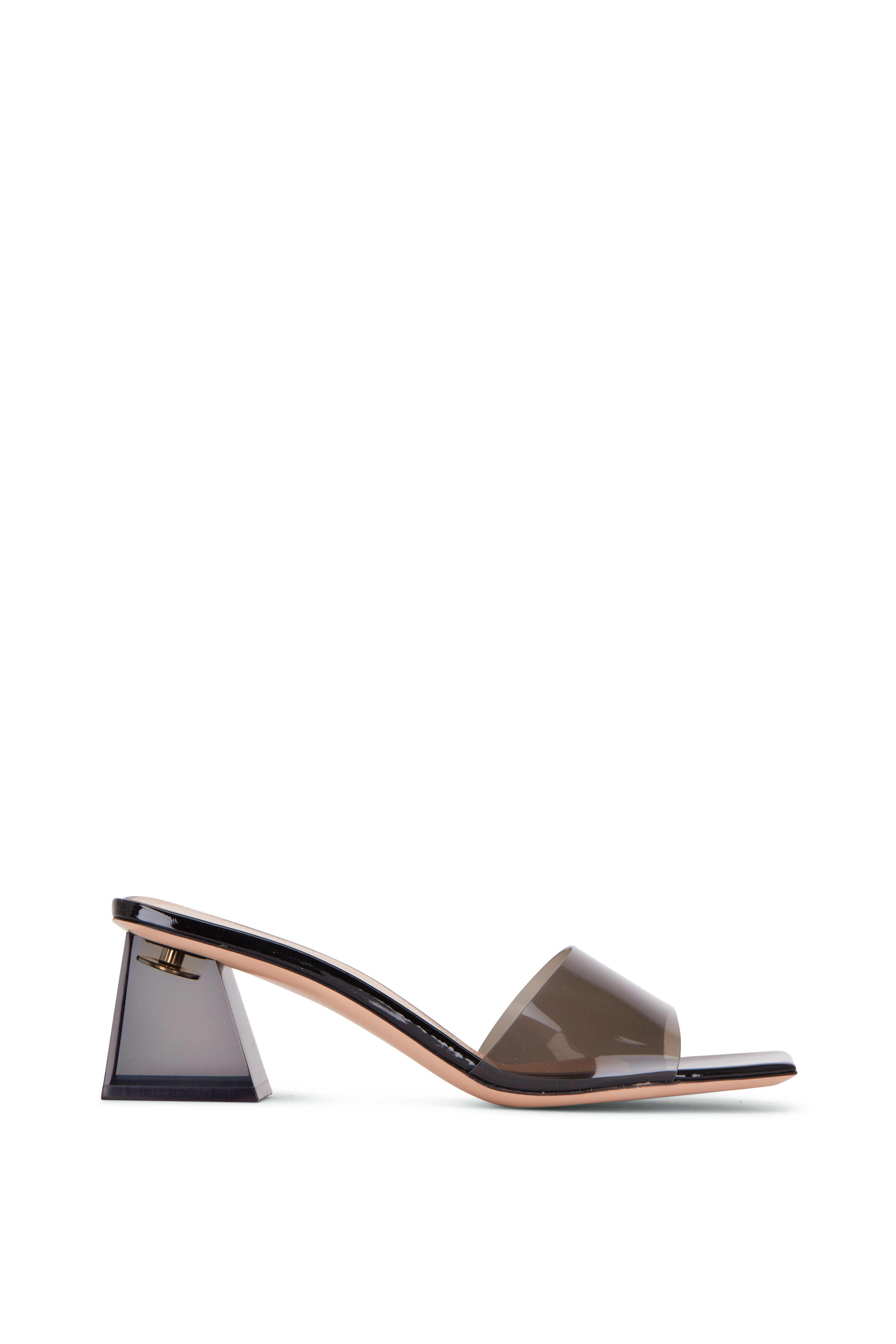 Gianvito Rossi - Fume Black PVC One Band Mule, 55mm